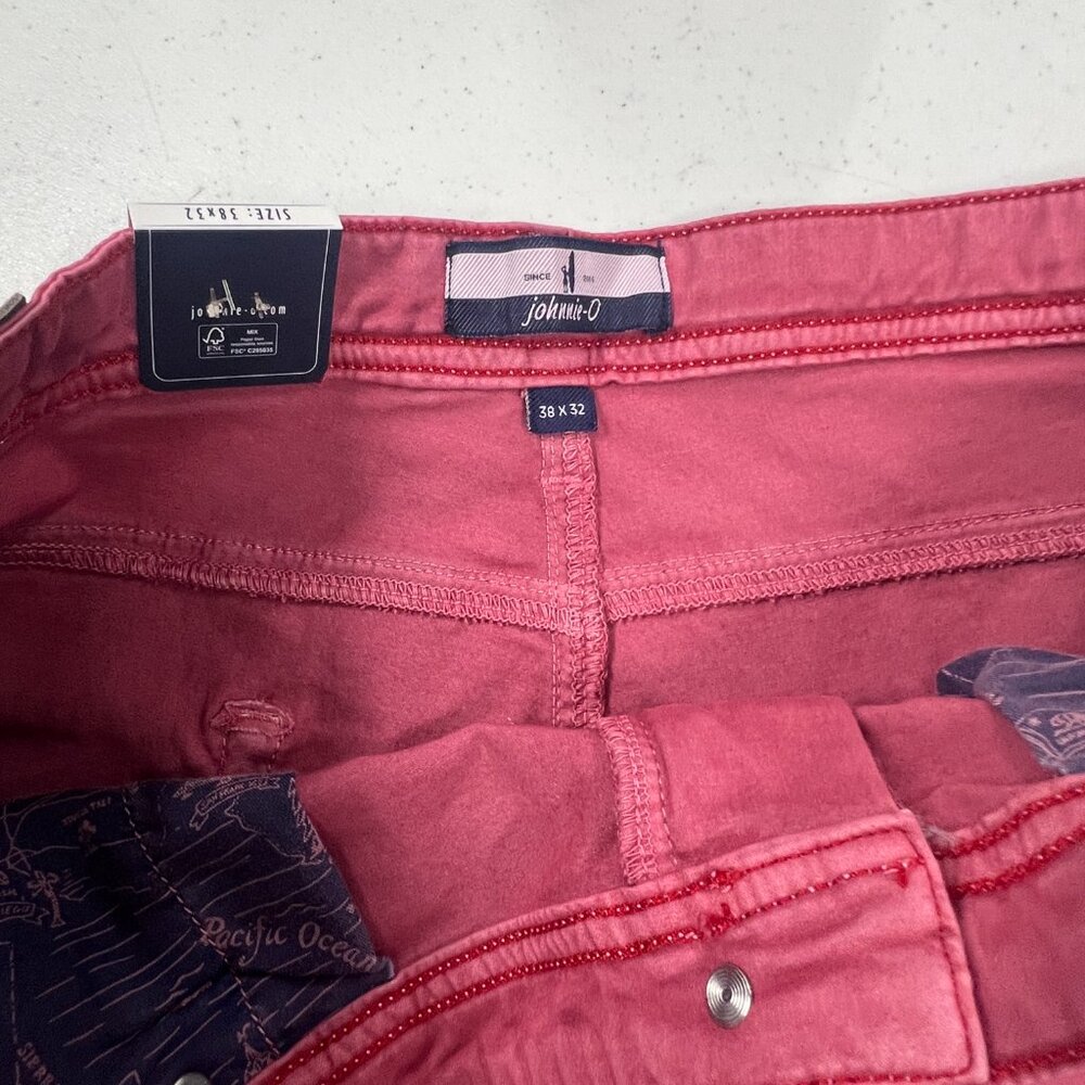 johnnie-O Carmel Sateen 5-Pocket Pants Malibu Red Size 38X32 - Picture 8 of 10